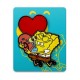 Chapa de Bob Esponja abrazando a Gary con corazón rojo