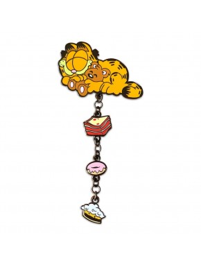 Pin's en métal émaillé Garfield avec charms suspendus