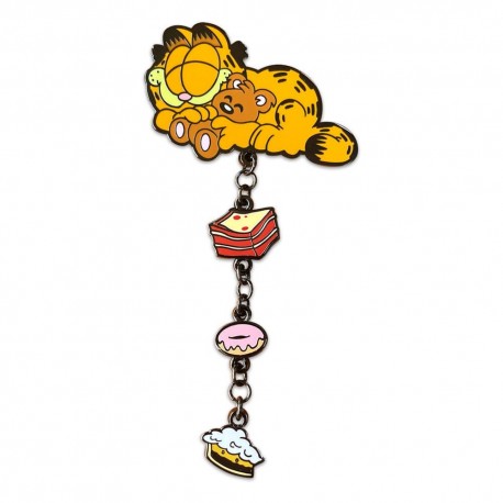 Pin's en métal émaillé Garfield avec charms suspendus