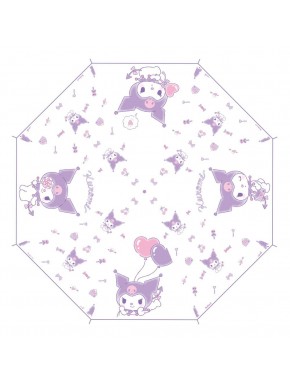 Parapluie transparent Kuromi Sanrio en tons lilas et blancs