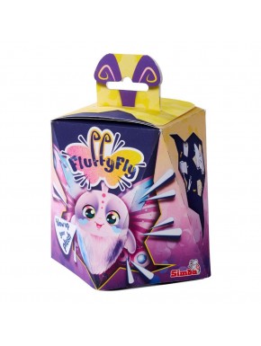 Peluche papillon Fluffyflys avec yeux arc-en-ciel et ailes colorées