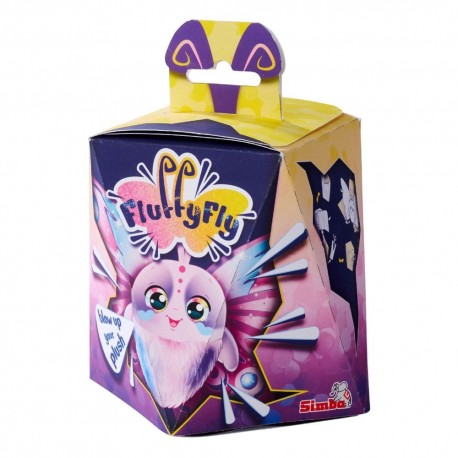 Peluche papillon Fluffyflys avec yeux arc-en-ciel et ailes colorées