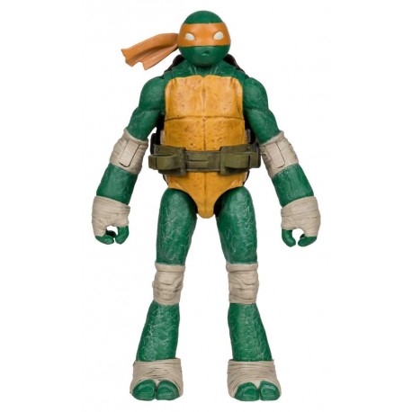 Figura de acción Michelangelo de 12,7 cm con accesorios y cómic.