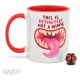 Taza Glassstaff DnD con diseño Not a Mimic y dado D20