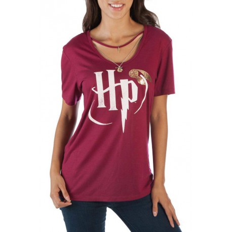 Camiseta Chica Harry Potter con Colgante Intercambiable
