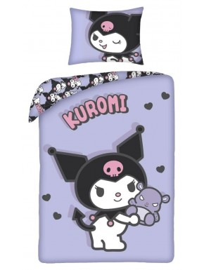 Funda nórdica Kuromi Sanrio lila con almohada
