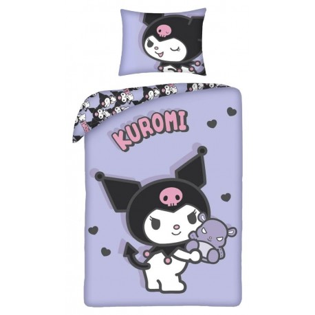 Funda nórdica Kuromi Sanrio lila con almohada