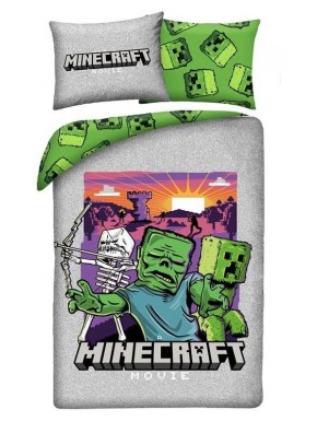 Funda nórdica Minecraft Movie con personajes y almohada