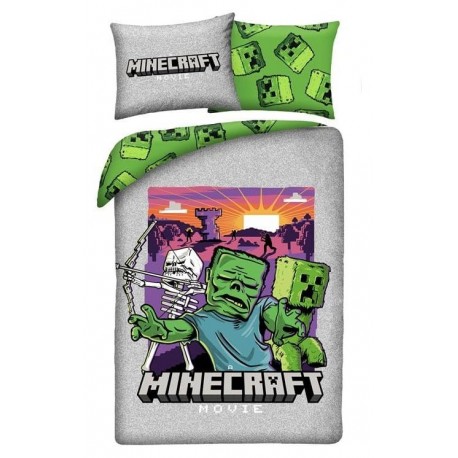 Funda nórdica Minecraft Movie con personajes y almohada