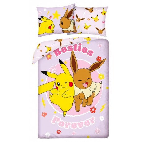 Funda nórdica Pokémon con Pikachu y Eevee