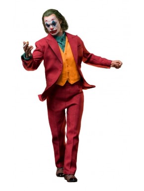 Figurine articulée Joker 30 cm avec costume rouge et cheveux en laine