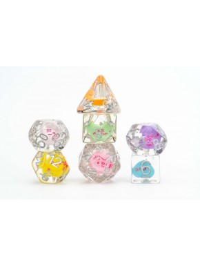 Conjunto de dados para RPG FanRoll Love com designs coloridos