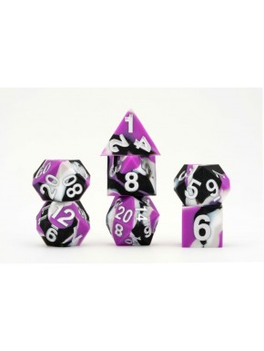 Conjunto de 7 dados FanRoll com design Pride assexual