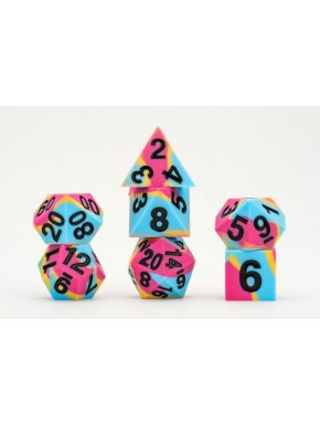 Dés FanRoll aux couleurs du drapeau pansexuel