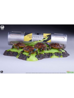 Diorama de las Tortugas Ninja con barril radioactivo y LED