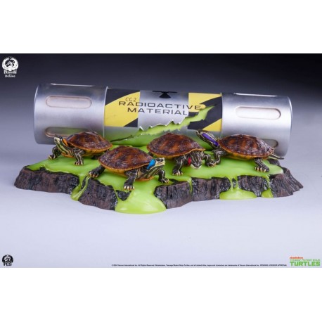 Diorama de las Tortugas Ninja con barril radioactivo y LED