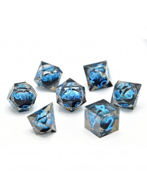 Dados Water Dragon's Gaze com olho flutuante em resina.