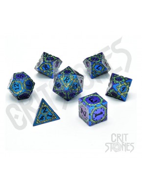 Pack de dados CritStones Twilight Grove em tons de roxo e azul