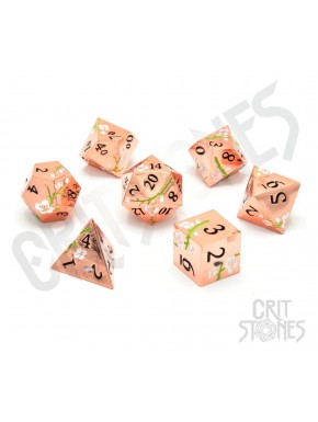 Conjunto de dados poliédricos de metal Pink Blossom