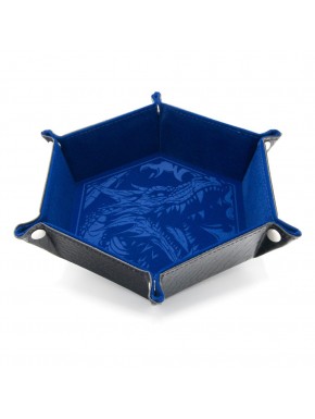 Bandeja dobrável azul para dados com design de dragão