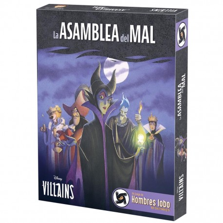 Caixa e cartas do jogo Disney Villains A Assembleia do Mal