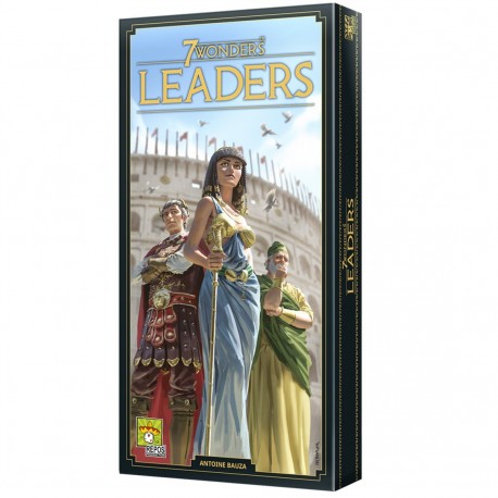 Caja y componentes de la expansión 7 Wonders Leaders