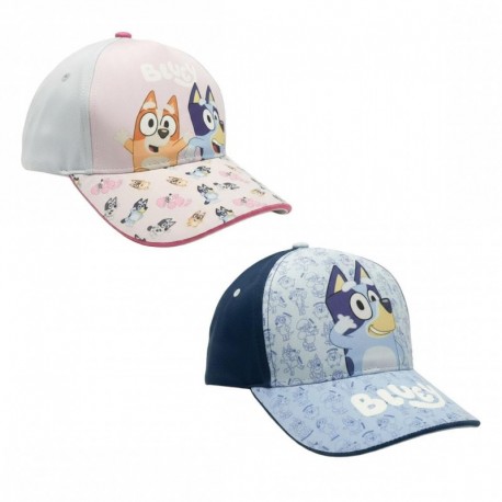 Gorra Bluey en rosa y azul con personajes favoritos