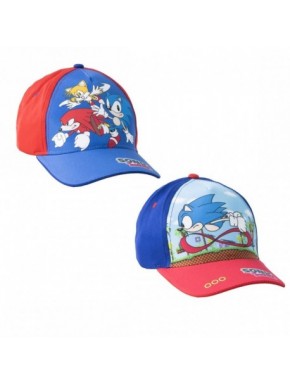 Casquette Sonic bleu et rouge avec impression de personnages