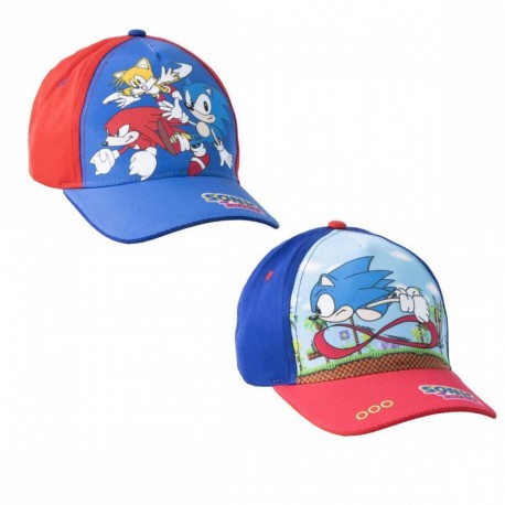 Casquette Sonic bleu et rouge avec impression de personnages
