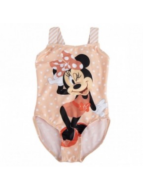 Maillot de bain Minnie Mouse couleur pêche avec pois blancs