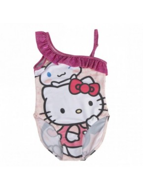 Bañador infantil rosa de Hello Kitty con volante