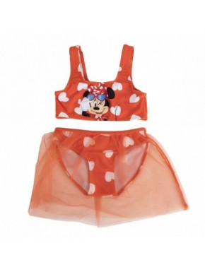 Bikini Minnie orange avec cœurs pour fille