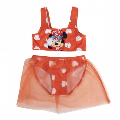 Bikini Minnie orange avec cœurs pour fille