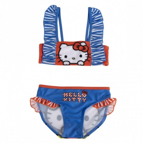 Bikini bleu et rouge Hello Kitty pour filles