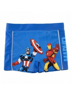 Boxer de baño azul Avengers con Capitán América y Iron Man