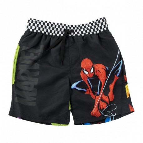 Short de bain noir Marvel avec Spider-Man