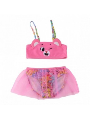 Bikini rose enfant des Bisounours avec imprimé et tulle