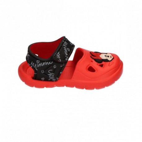 Sandalias rojas de Minnie Mouse con cierre de velcro