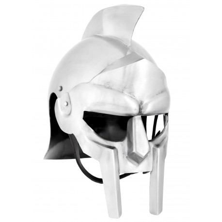 Casque gladiateur Maximus, acier avec doublure cuir