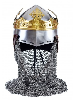 Casco de acero de Robert the Bruce con corona de latón.
