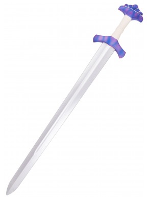 Espada Viking LARP Eirwyn de 105 cm, cabo branco e violeta