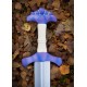Espada Viking LARP Eirwyn de 105 cm, cabo branco e violeta