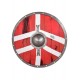 Bouclier LARP viking rouge et blanc de 60 cm