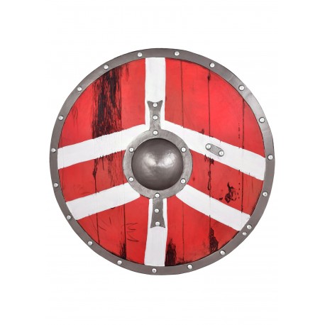 Bouclier LARP viking rouge et blanc de 60 cm