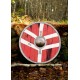 Bouclier LARP viking rouge et blanc de 60 cm