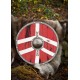 Bouclier LARP viking rouge et blanc de 60 cm