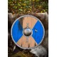 Bouclier viking Fjorn LARP bleu et marron 60 cm