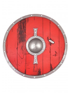 Escudo Viking Skjaldar vermelho LARP 60 cm