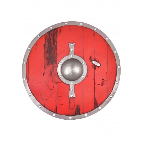 Escudo Viking Skjaldar vermelho LARP 60 cm