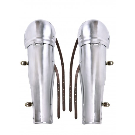 Jambières en acier Battle-Merchant avec sangles en cuir